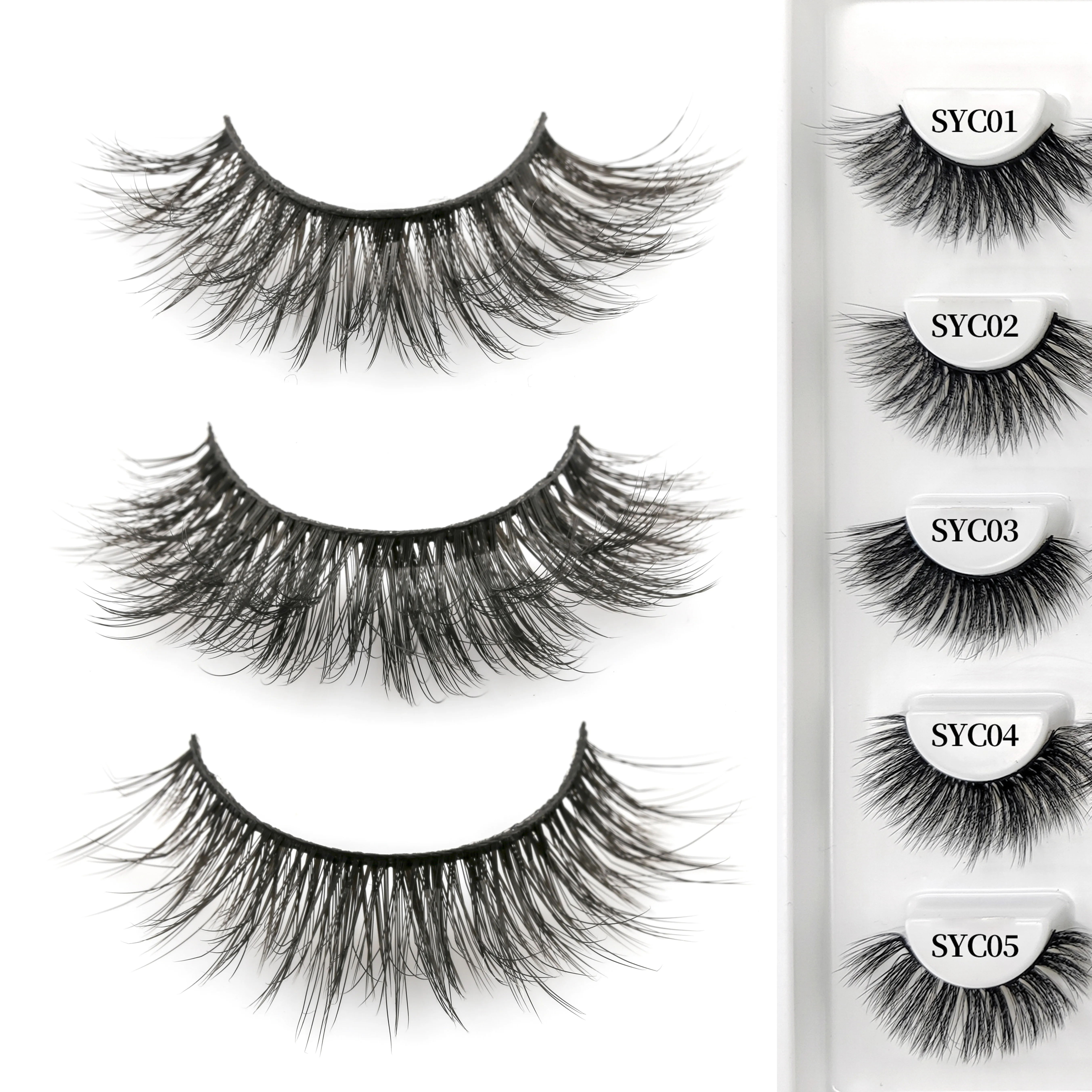 

3 pairs eyelashes Korea vegan mink eyelashes silk faux cils lashes, Natural black