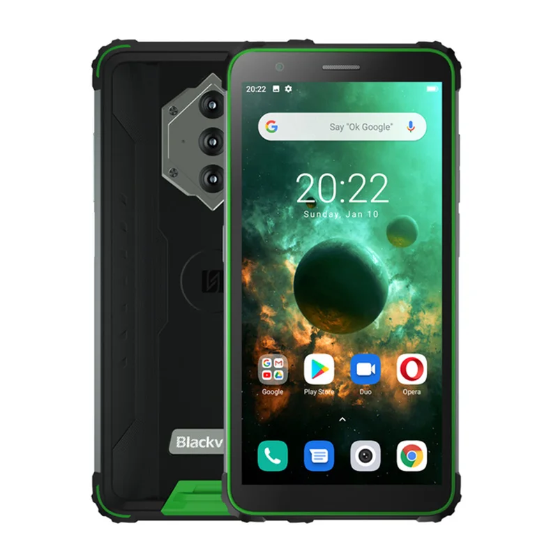 

IP68 Waterproof 8580mAh Rugged Smartphone 16MP Camera Octa Core 4GB+64GB 5.7 NFC Android 10 Mobile Phone Blackview BV6600, Black/orange/green