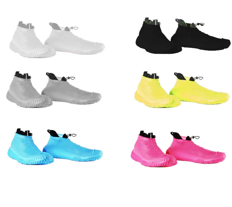 

Waterproof reusable shoes protectors Outdoor Sports Antislip Water Resistant Rain Silicone Shoes covers, Black grey yellow blue pink