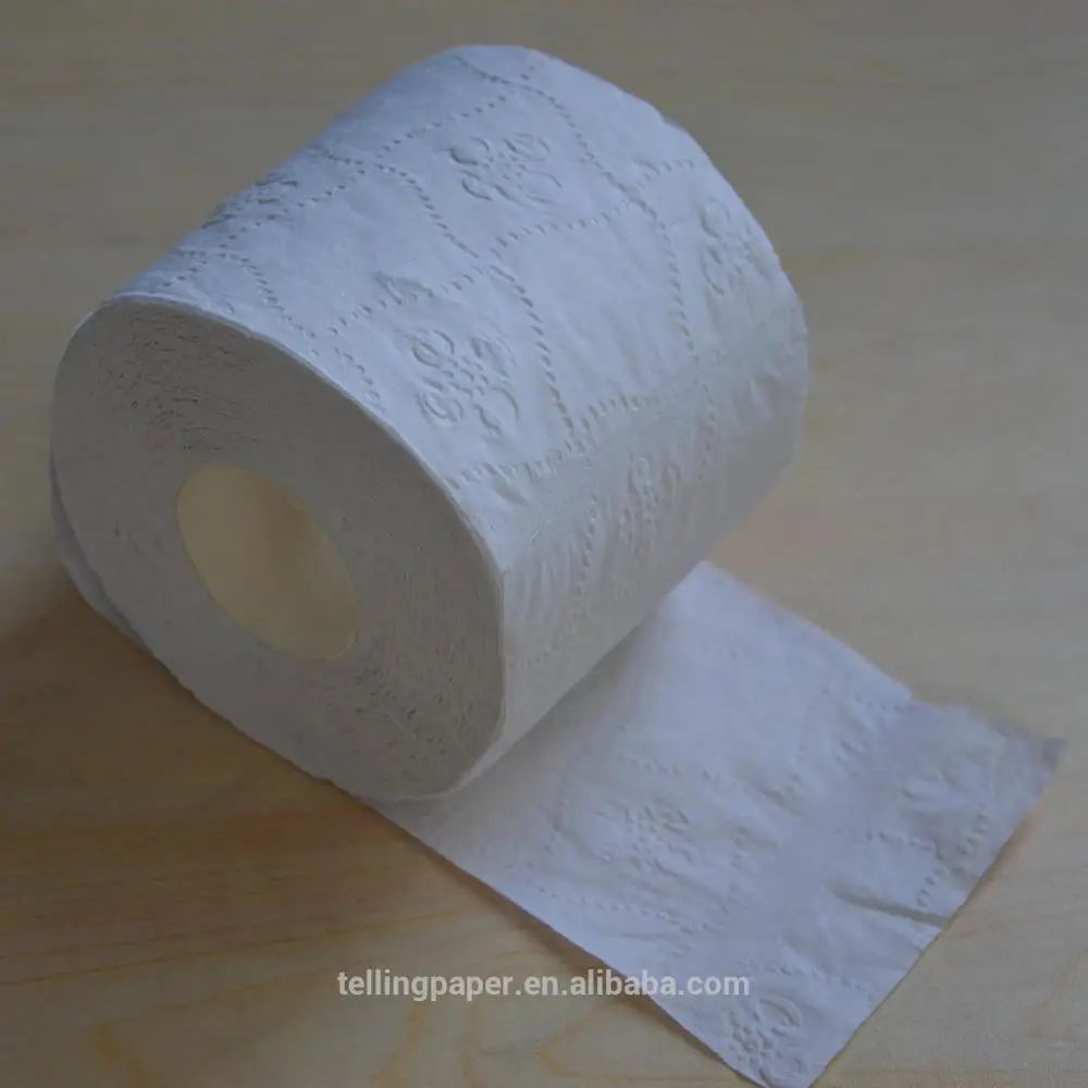 Toilet Paper Tissue Manufacture Flower Print Embossed Bath Toilet Tissue