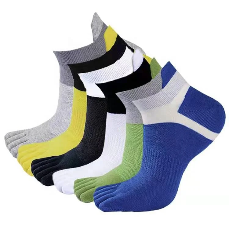 

Mens Toe Socks Cotton Athletic Running Ankle Five Finger Crew Socks, 10 options