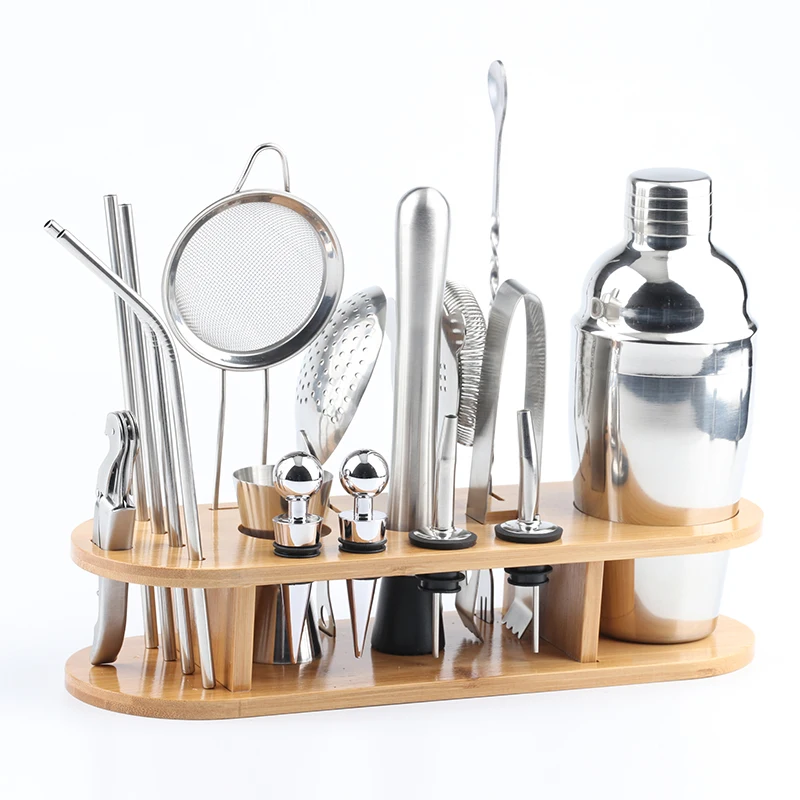 

Zhejiang Bartender Kit 18pcs 750ml 201 Shiny Stainless Steel Cocktail Shaker set