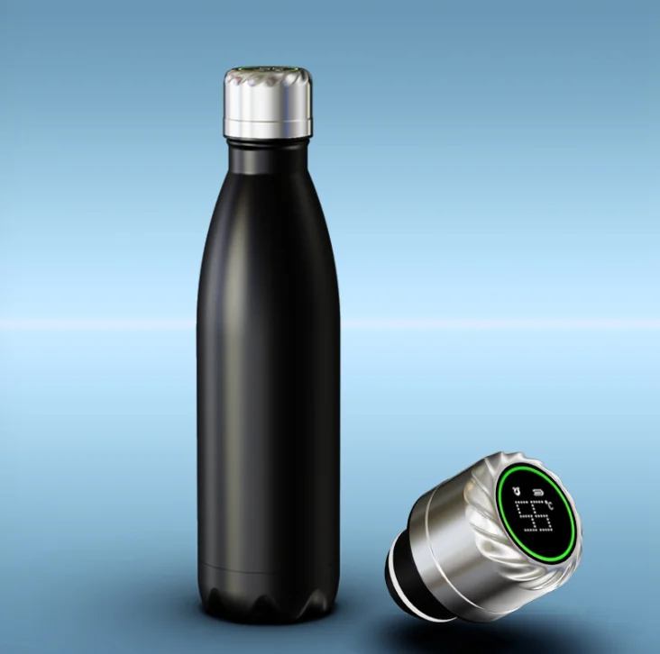 

2021 trend stainless steel UV Disinfection smart led thermos steralization self cleaning uv bottle with reminder alarm