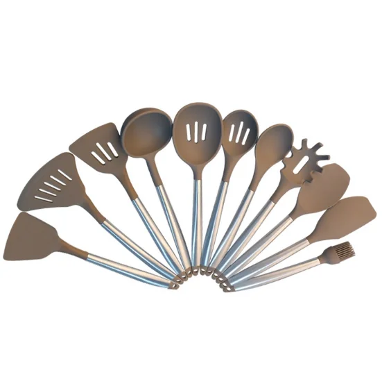 

11 pcs High Quality Non Stick silicone Kitchen Cooking Household Utensils Shovel Spoon Set with Stainless Steel Handle