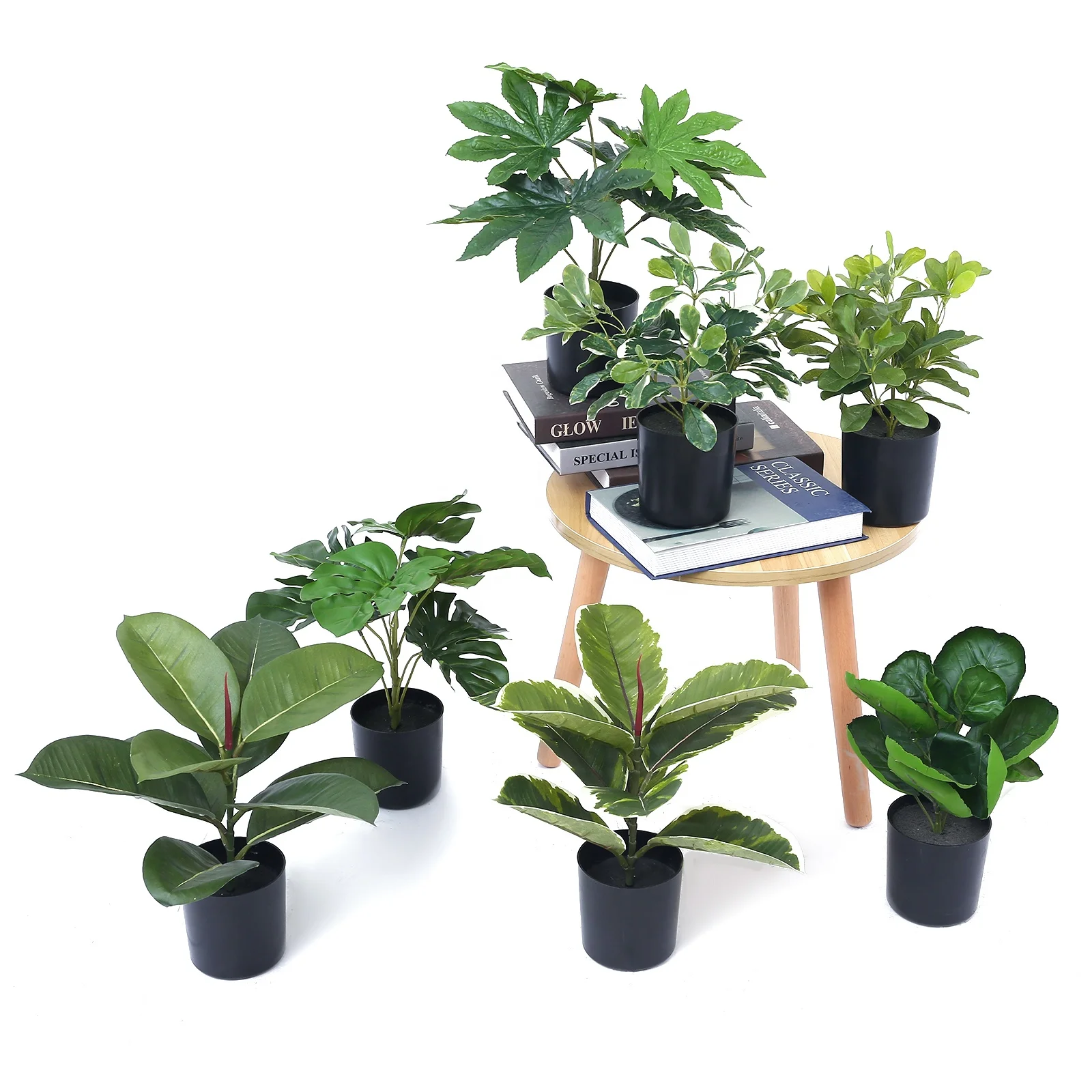

Faux Plastic Artificial Plant Mini 30cm Artificial Potted Bonsai Tree for Home Office Decor, Shown