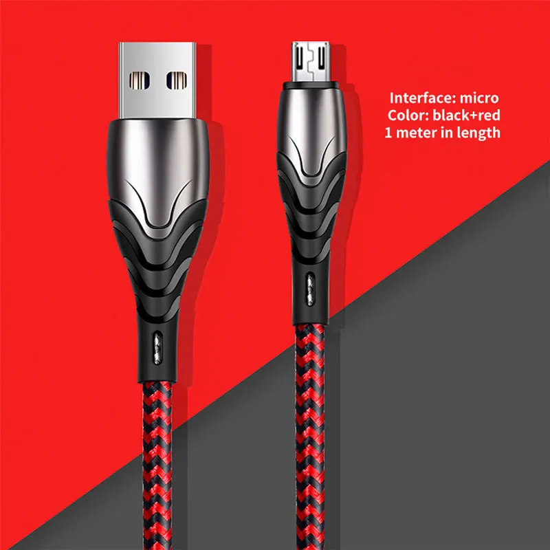 

Zinc alloy data line is suitable for Android IPHONE C3A type quick charging data line 1 meter 3 feet nylon braided data line