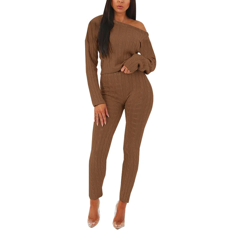 
Custom boutique sweater suit fall women clothing two piece sets 