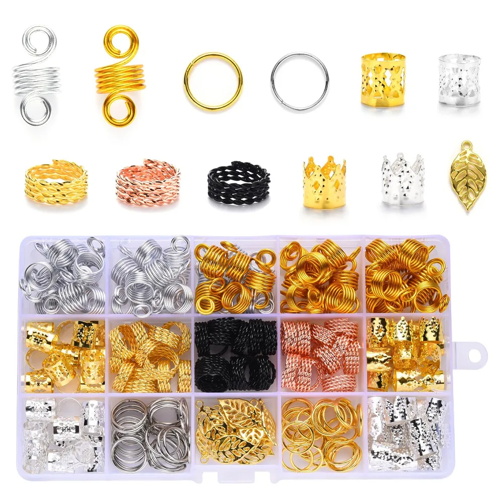 

Pandahall Aluminum Dreadlock Beads DIY Hair Braid Accessories Kit, Mixed color