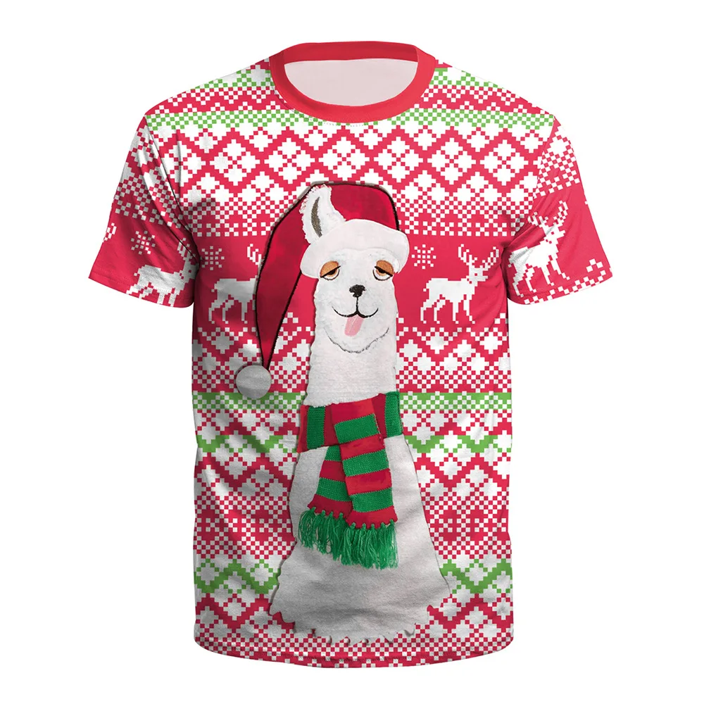 

2021 new women's short-sleeved T-shirt Christmas clothes, Picture showed
