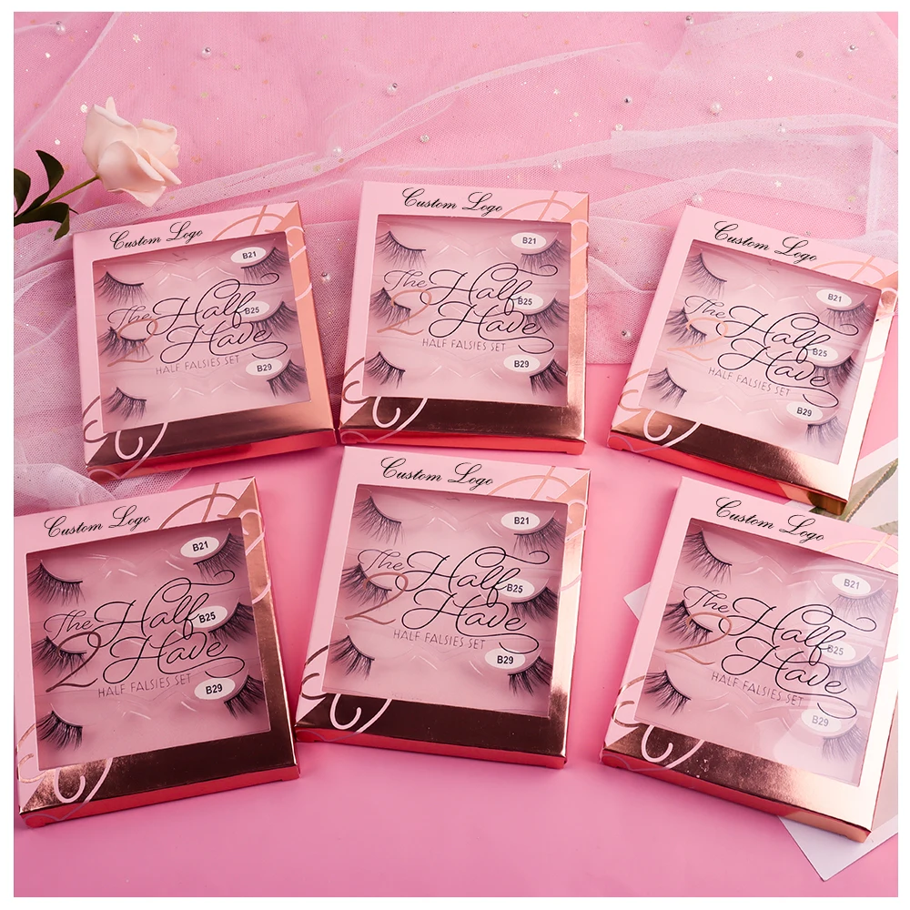 

fluffy lashes3d mink wholesale vendor 100% real Mink Eyelash custom box private label 3pair pink box, Natural black