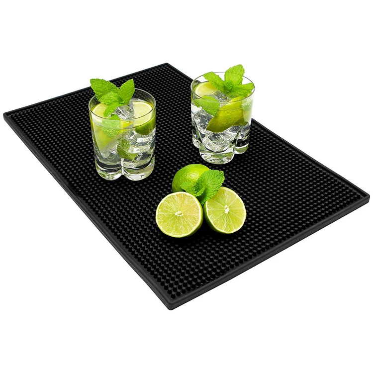 

Custom Double Non Silp Beer Pvc Bar Floor Table Cocktail Rubber Red Bar spill Mat with logos