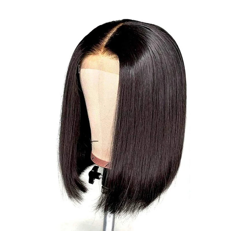 

Hot Sell Beauty 8inch-14inch Natural Black Straight Human Hair 2x6 Closure Short Wig,Wholesale Short Bob Wigs For Black Women