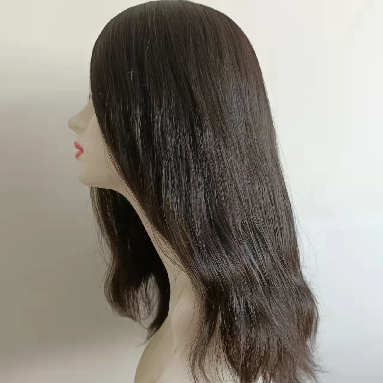 

Hotsale fashion skin pu wig toupee natural hair toppers for women human hair
