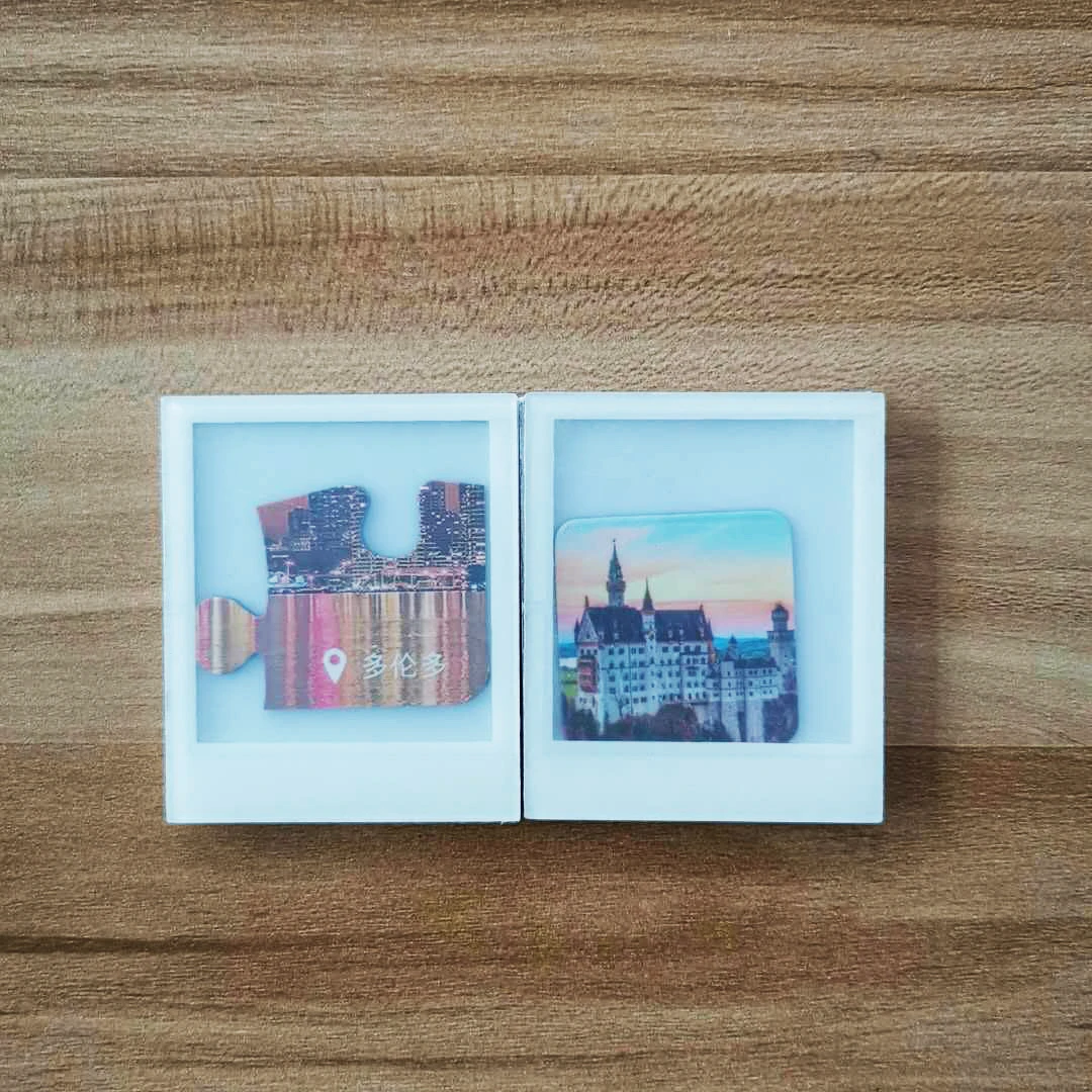 

XS ltd. Custom Blank White Clear Fridge Plastic Magnet Photo Frame
