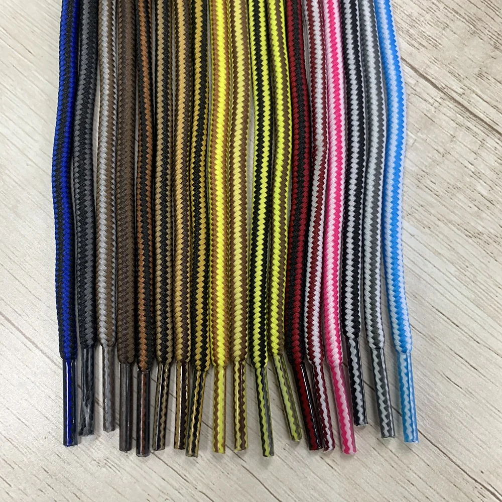 

Shoelace Bulk Custom Waxed Hockey Skate Shoe Laces Print Shoelace 4mm Round Shoe Laces String For Shoe, As picture