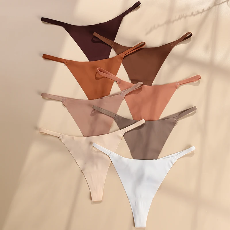 

Multicolor No Show Panties Low Waist EU Size Smooth Bragas Women Sports String Panties Custom Logo Ice Women's Panties