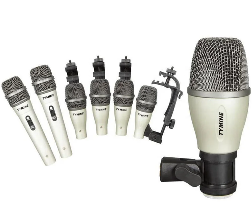 

Professional 7 Piece Drum Microphone Kit Musical instrument microphone, Gold