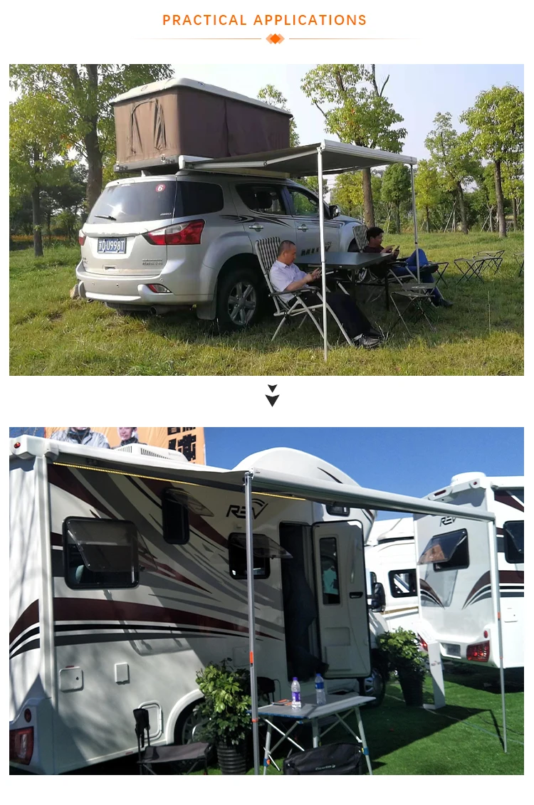 car side retractable rv and jeep car awning for camping