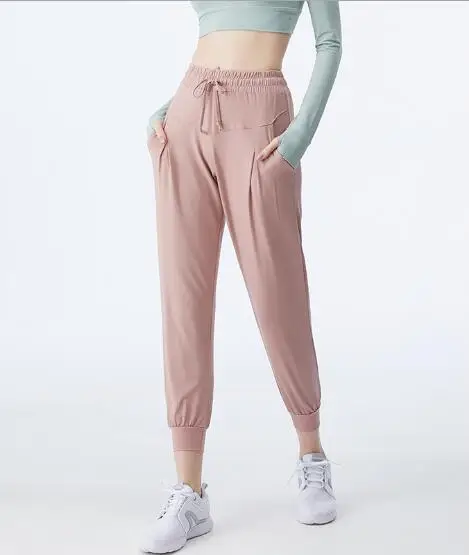 

2020 fashion new solid color high waist casual sports pants ladies jogging pants, Customize