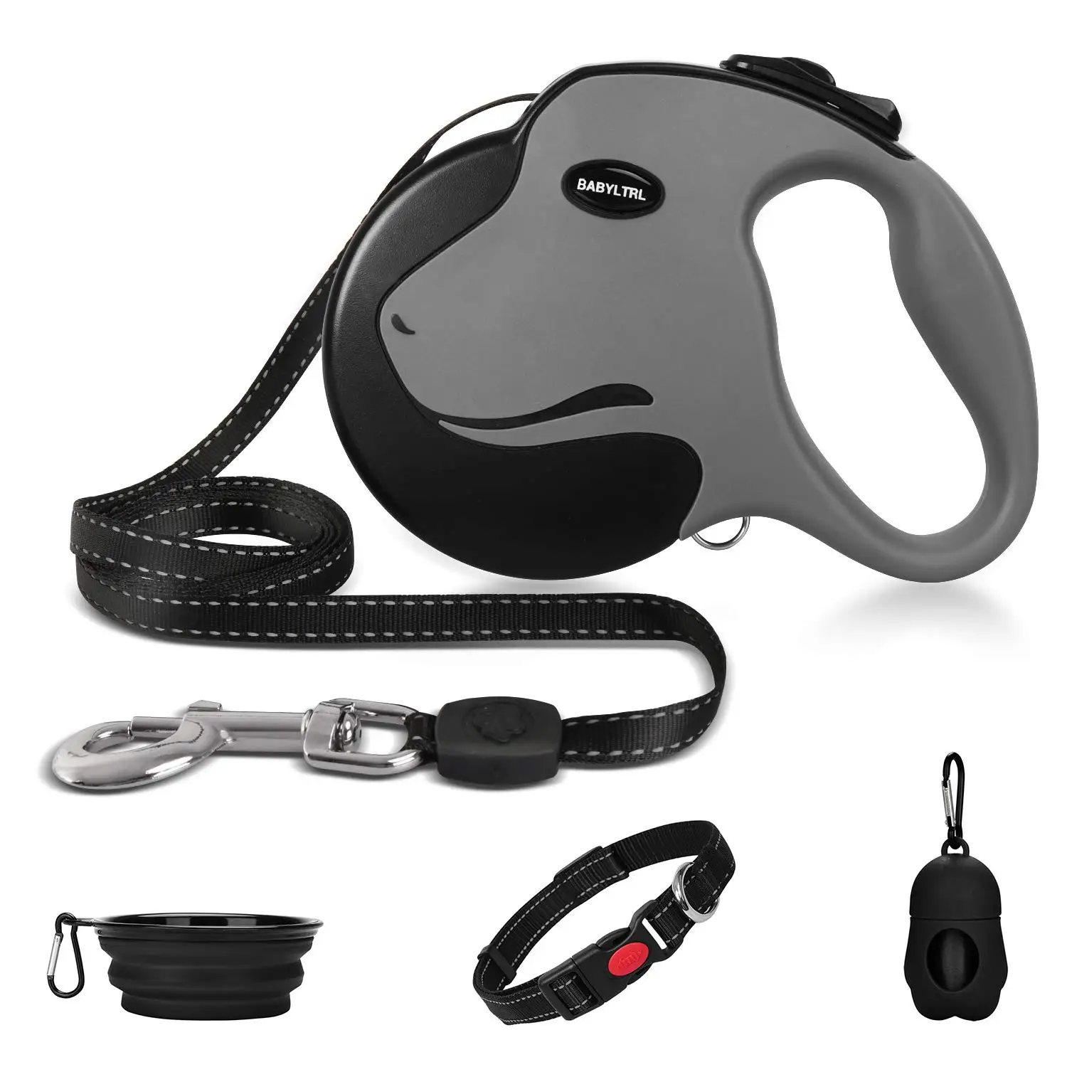 

Upgraded Leash up to 110lbs Reflective Nylon Tape with Anti-Slip Handle HeavyTangle-free Duty Retractable Dog Safely Leash, 6 color can be choose for you