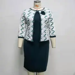 2021 New Styles Size 44-52 Africa Women Clothes Plus Size Office Ladies Top and Dress Two Pieces Suit Wholesale China