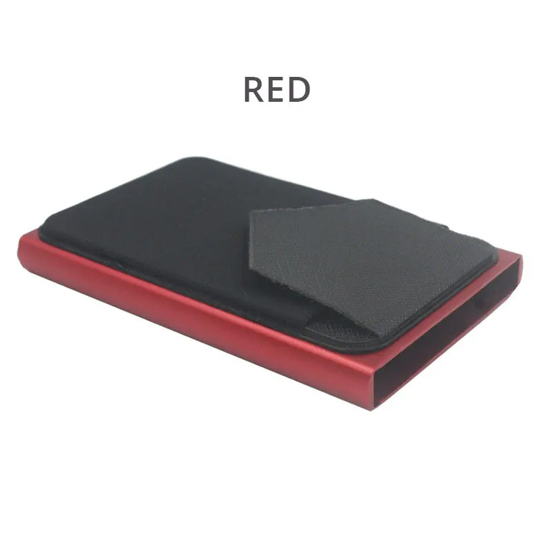 

Dropshipping Card Holder Slim Aluminum Wallet Elasticity Back Pouch Credit Card Holder Travel ID Cardholder