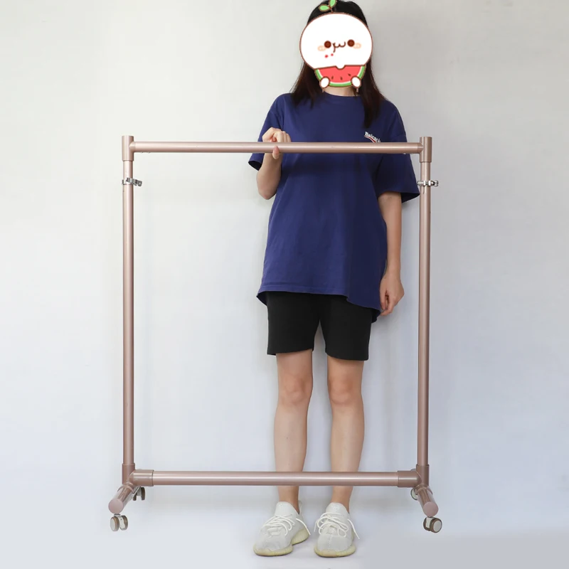 

High quality cheap factory price foldable metal aluminum clothes hanger stand drying hanger rack, Pink