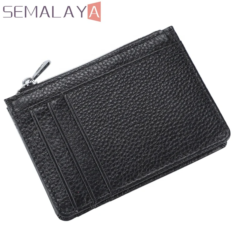 

Fashion Latest Design Mini Coin Wallet Coin Cash Zipper Purse Credit card pocket holder cowhide top layer leather, Mixed