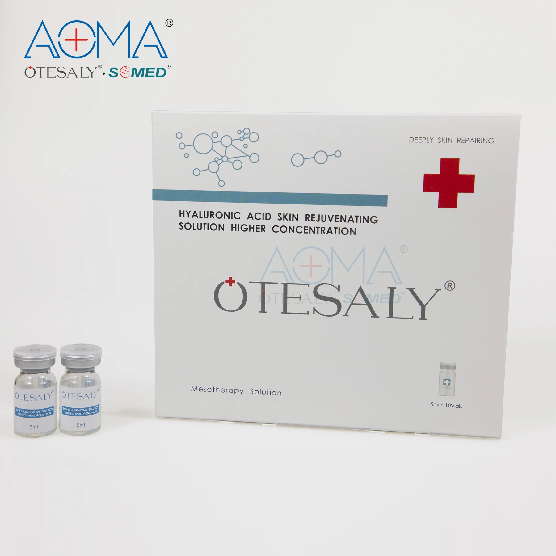 

Otesaly Skin Rejuvenation High Concentration Non Cross-linked HA Ampoules with 5 ml 10 vials, Transparent