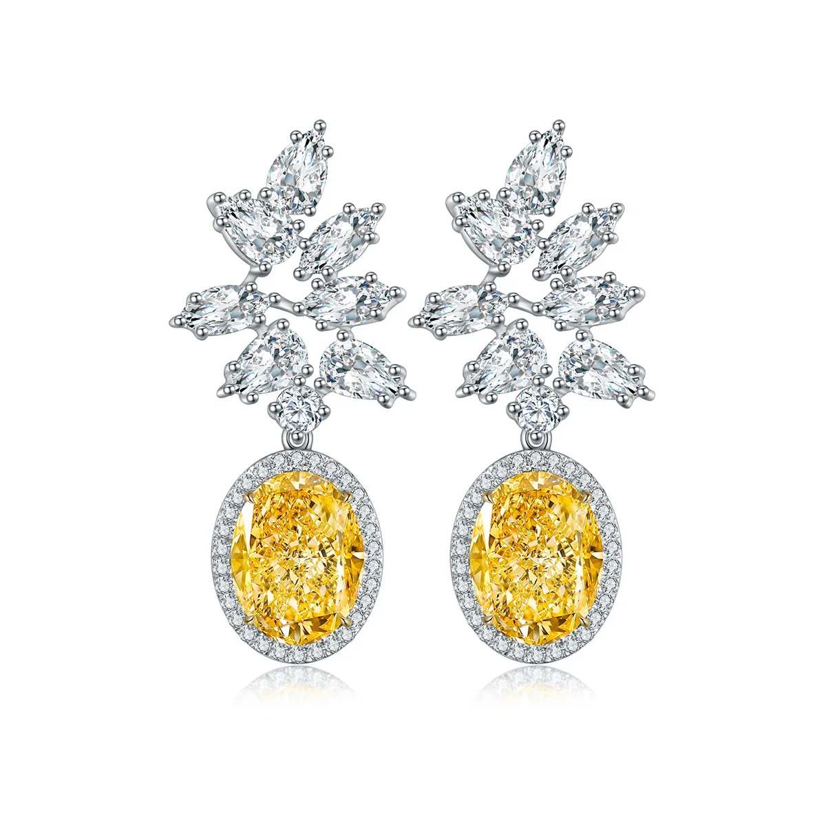 

Oval Shape Simulated Yellow Diamond 9K gold earings Chandelier earrings alibaba-online-shopping, Yellow, pink, blue, white, green, orange