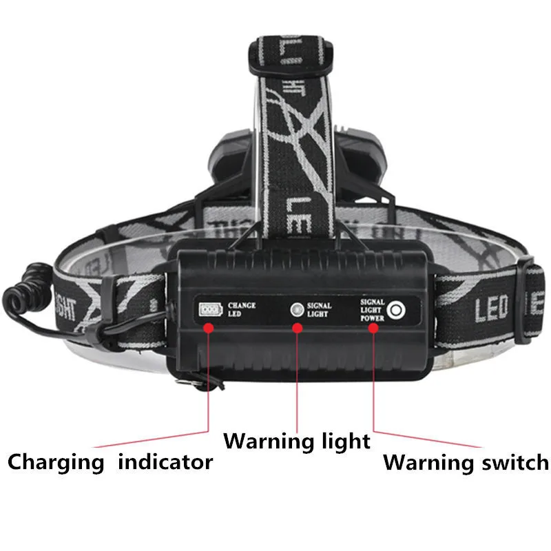 5 LED USB Charging T6 Zoomable Waterproof flashlight headlamp For Hunting