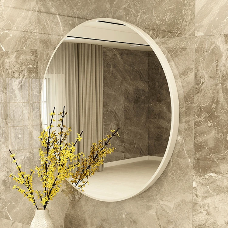 

Ruicheng Factory Wholesale Circular Designer White Wall Aluminum Alloy Framed Bathroom Mirror, Black,golden,silver,white,gray,customized