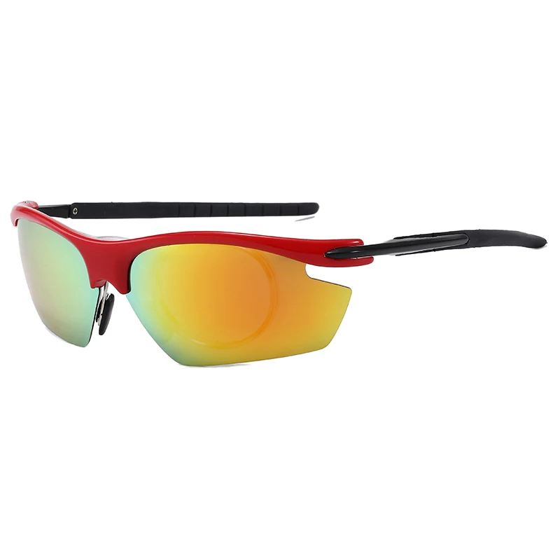

2021 New Arrivals One-piece Style Big Frame Outdoor Sport Windproof Rimless Polarized Cycling Sunglasses UV400 Custom Logo, Multicolor