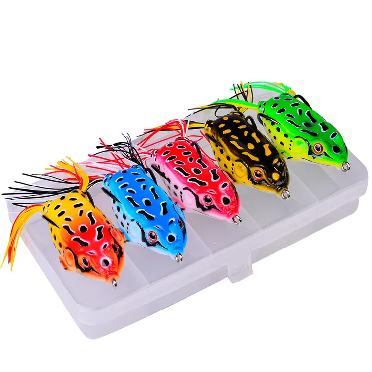 

Top Tackle Industries Topwater Jump Lure Bodies Super Soft 15g 21g Artificial Fishing Frog Lures Set, 8 colors