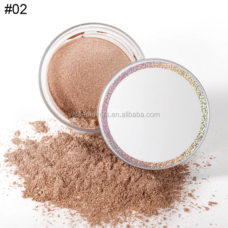 

Hot OEM Single Gold Body Cosmetics Highlighter Loose Powder Makeup Shimmer Highlighters Private Label, White color