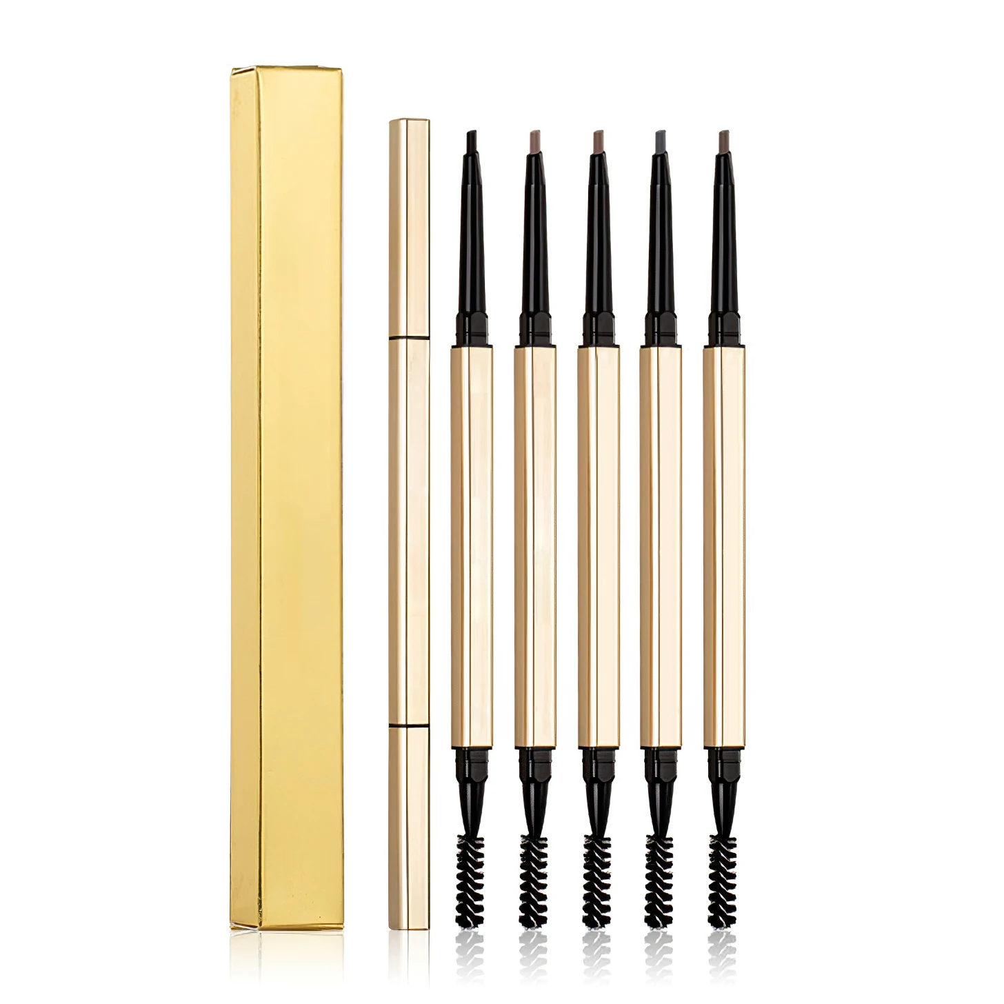 

Double Head 5 Colors Natural Vegan Waterproof Cosmetics makeup eye brow pencil Private Label Slim Eyebrow Pencil