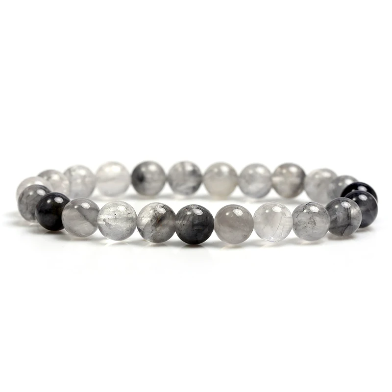 

Simple Style Shopping Genuine Natural Gemstone Stone Elastic Bracelet for Men