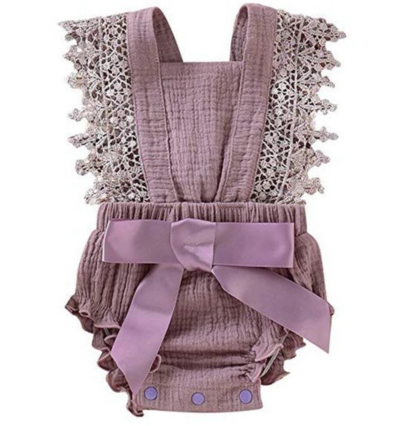 

2020 New Cute Summer Sleeveless Lace Romper Newborn Girl Solid color Baby Rompers Baby Girls Clothes 0-24M Infant Kids