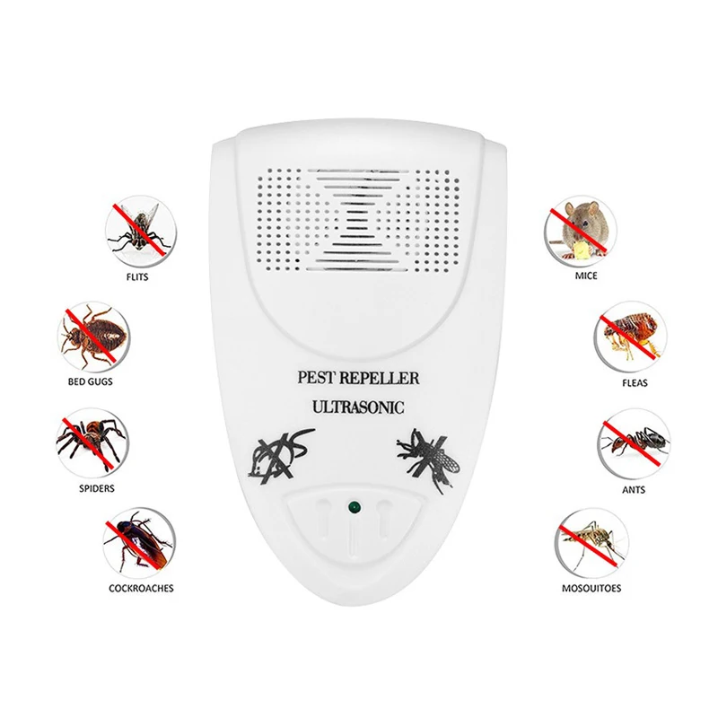 

2021 Electronic Anti Rat Mouse Repellent Mice Mosquito Killer cockroach Pest Control Ultrasonic US EU Plug Pest Repeller, Black white