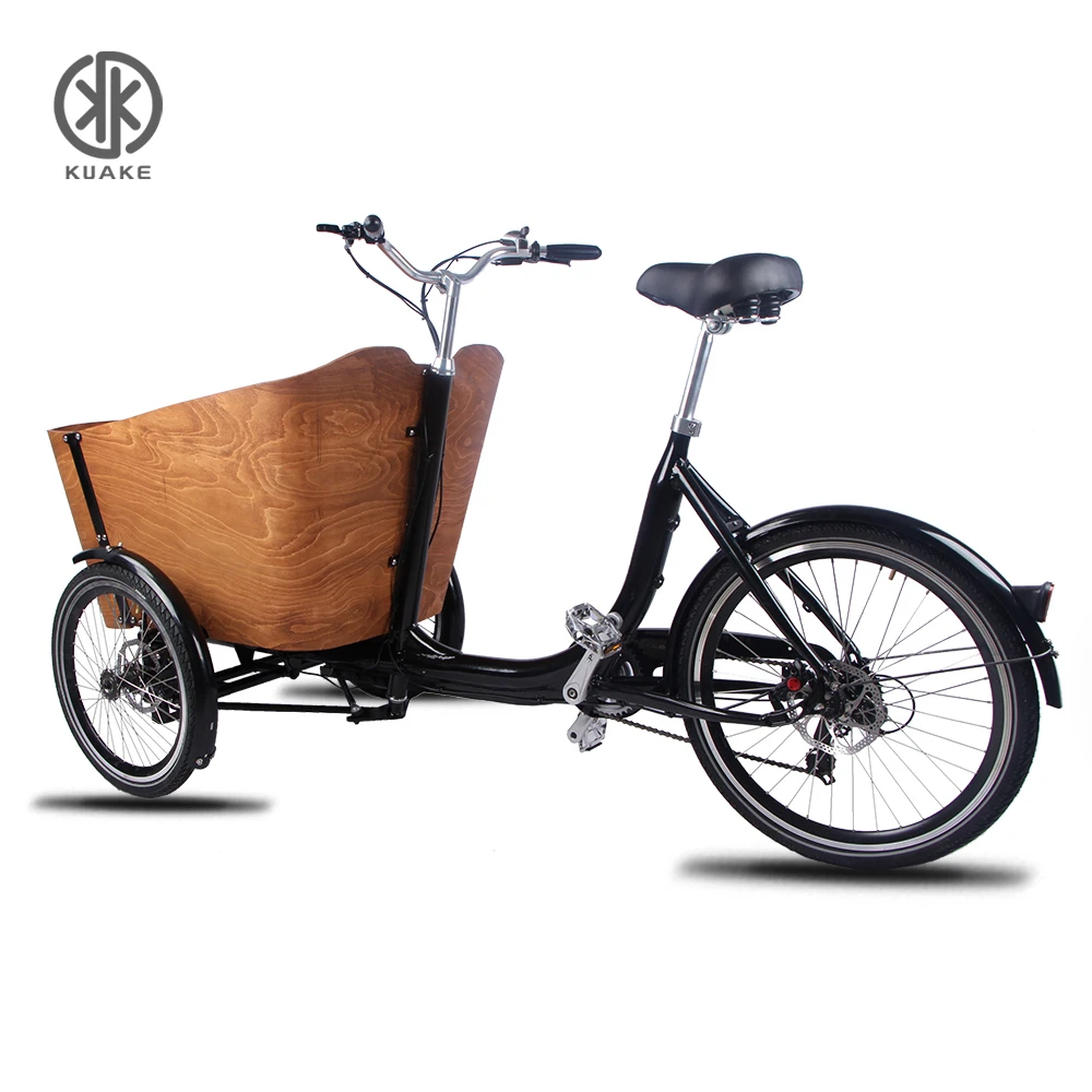 

KUAKE cheap price quick delivery 36V 250W 45km long mileage lithium battery 3 wheels electric cargo trikes