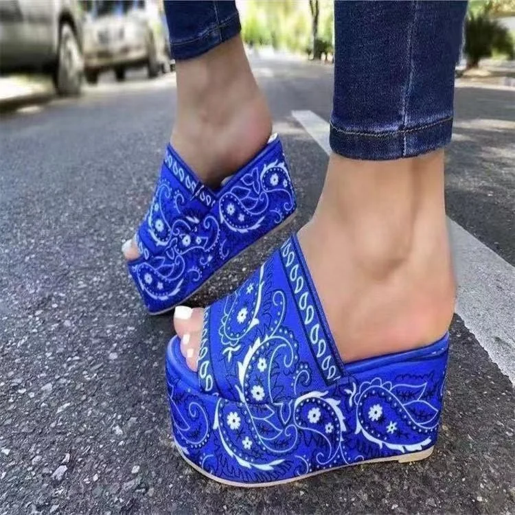 

Spring Women Shoes Summer Bandana Flat Outdoor Sandals Wholesale Footwear Slipper Ladies Beach Slide New Design Wedge Shoes