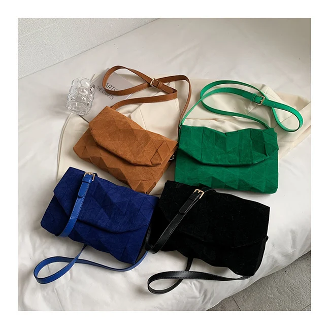 

Fall Diamond Lattice Vintage Solid Shoulder Messenger Purses 2021 Fashion Luxury Ladies Bags Leather Handbags Women Handbags