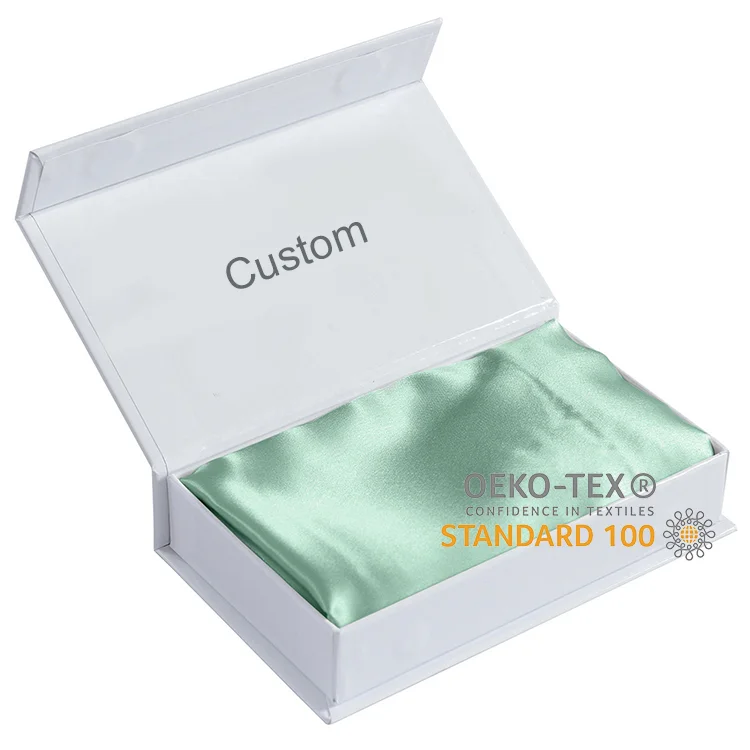 6a 16/19/22 Momme Envelope Embroidery Logo  Pure Silk Pillowcase Custom 100 Mulberry Silk Pillowcase