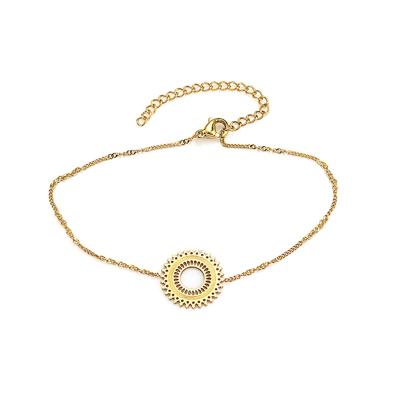 

Custom Stainless Steel Bracelet Jewelry French Style Lady Bracelet Women 18K Gold Plated Stainless Steel Jewelry Sets Wholesale