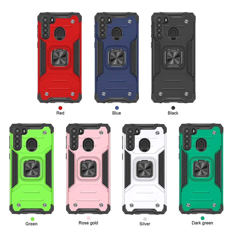 

Hot Sale 360 Ring Magnetic Car Kickstand Shockproof PC+TPU Phone Case For samsung a21/a31/a41/a51/a71, 7 colors