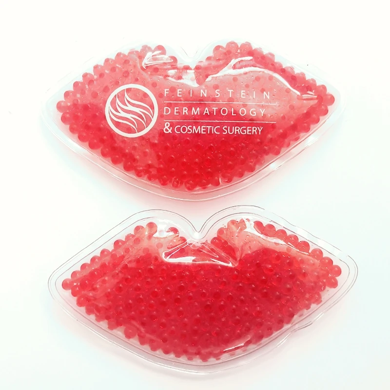 

Hot custom red mini cute Gel beads Cooling hot &cold reusable lip ice pack, Customized color
