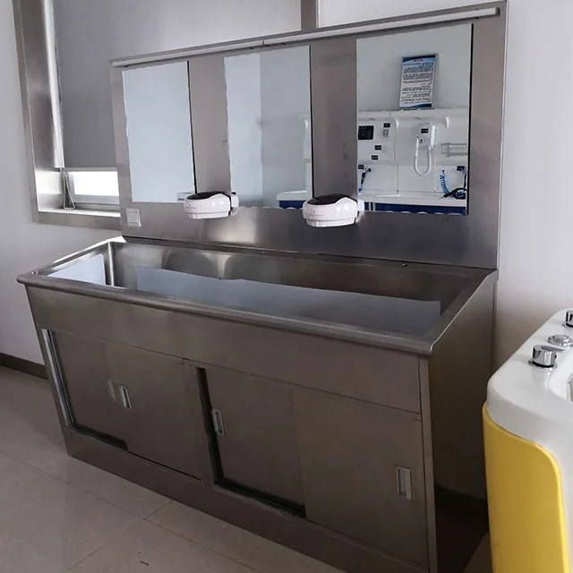 
Hand Sink Cleaning Tank Scrub Station Washing Tank With Cabinet 