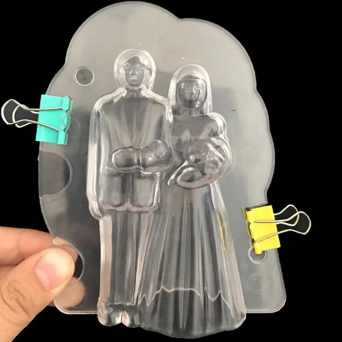 

Bride & Bridegroom couples 3D polycarbonate chocolate molds plastic cake mold jelly mould, Transparent clear