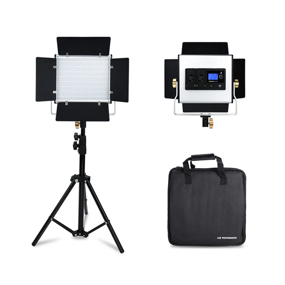 

W480 RGB Bi Color LED Video Light 30W Photography Lighting kit Dimmable LED Panel with LCD Screen for YouTube