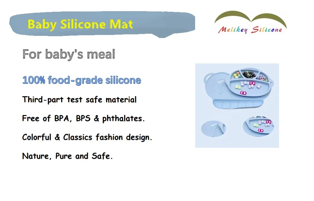 Silicon Kids Placemat Coloring Plate Mat Washable Reusable Silicone